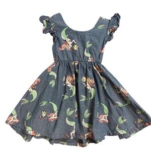 Disney Princess Ariel Little Mermaid Dress Girls Size 4T Blue Cotton